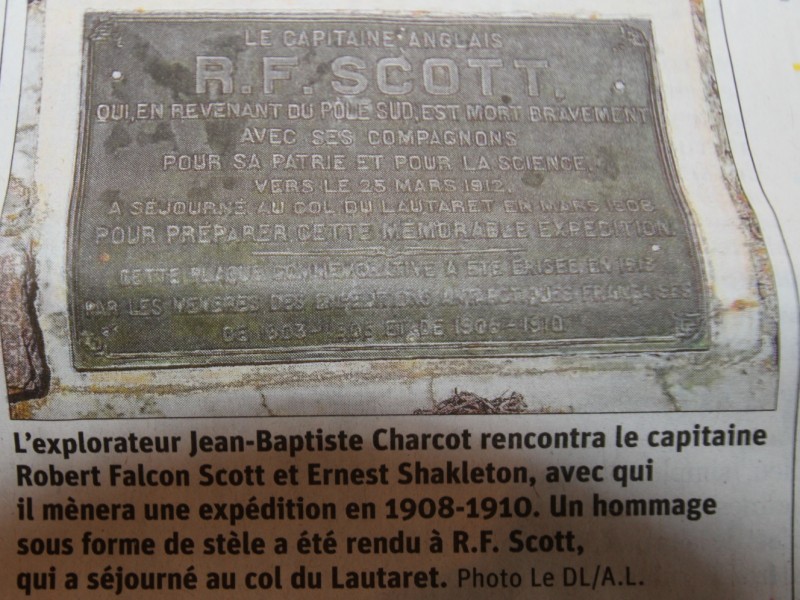 la stèle en homùmage à Scott © DL/ Audrey Lungo